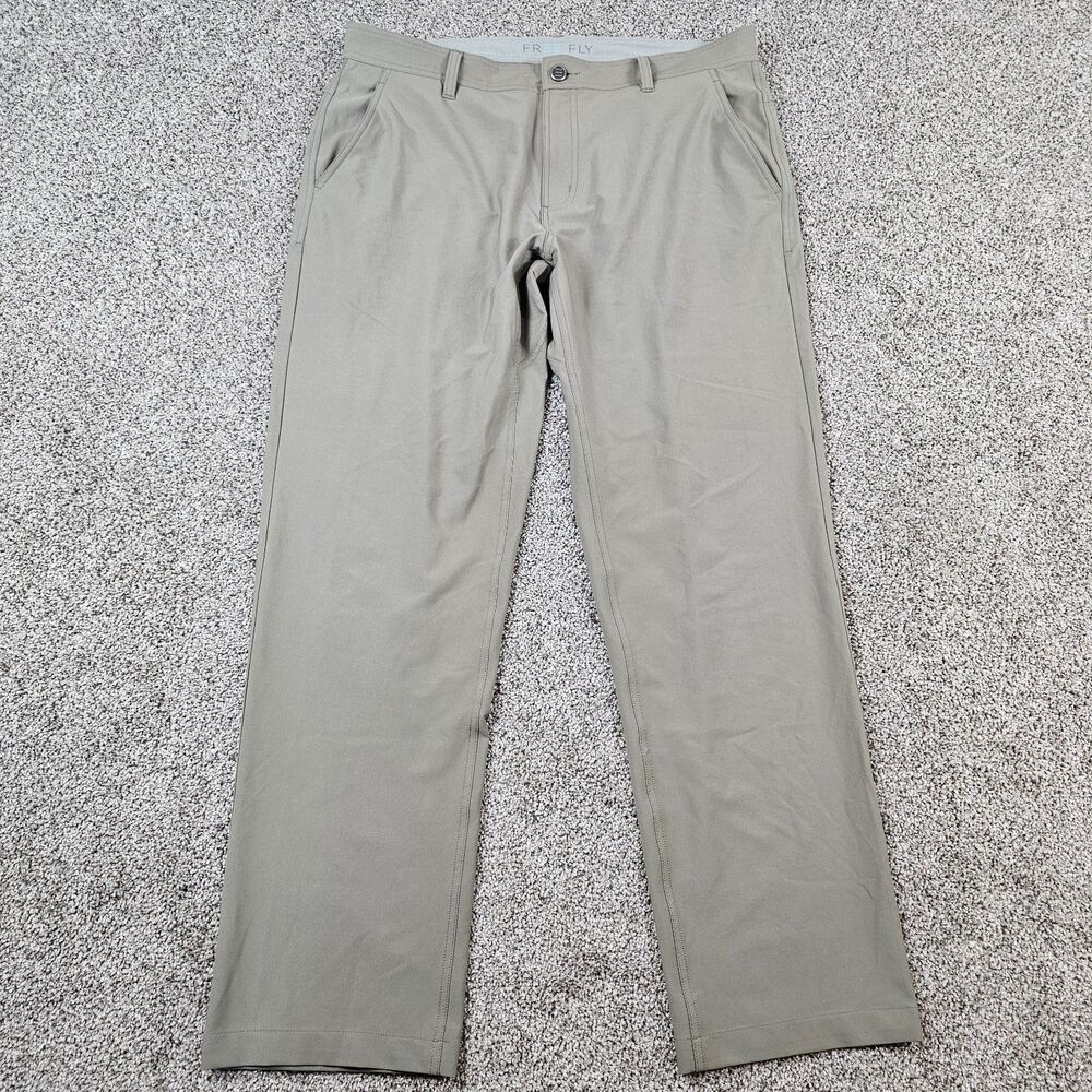Free Fly Pants Mens 36x31 Khaki Nomad Chinos Flat Front Stretch Golf Performance